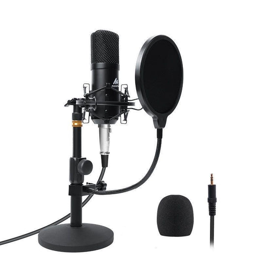 Maono AU-A03T A03T Condenser Microphone Kit Podcast Mic with Boom Arm Microphone Stand