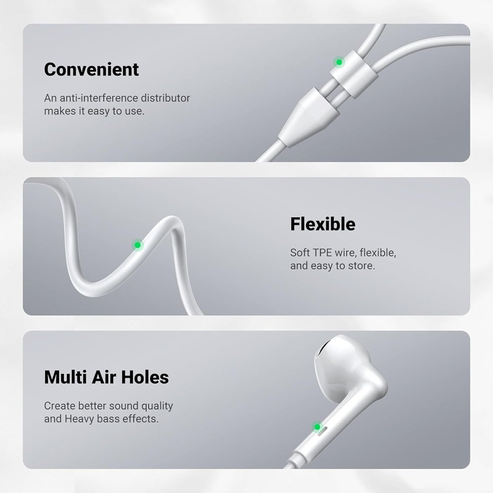 UGREEN HiTune USB C Wired In-Ear Earphones with In-Line Microphone and Controls for Phone, Tablet, Laptop, PC, Music Player, etc. | 60700