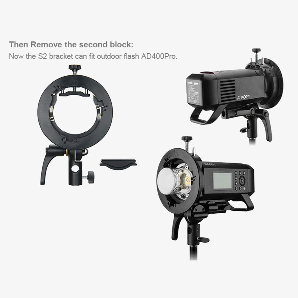 Godox S2 S-Type Flash Bracket Bowens S Mount Holder Universal Type for Speedlite Flash Snoot Softbox Beauty Dish Honeycomb Umbrella
