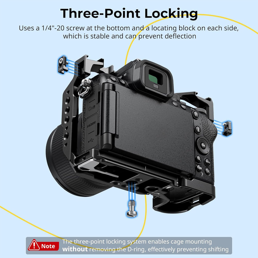 SmallRig Formfitting Aluminum Alloy Camera Cage for Nikon Z50 II Mirrorless Camera with Integrated Arca-Type Base, NATO Rail, Shoe Mount, Strap Slots, QD Socket and 1/4"-20, 3/8"-16 Accessory Threads