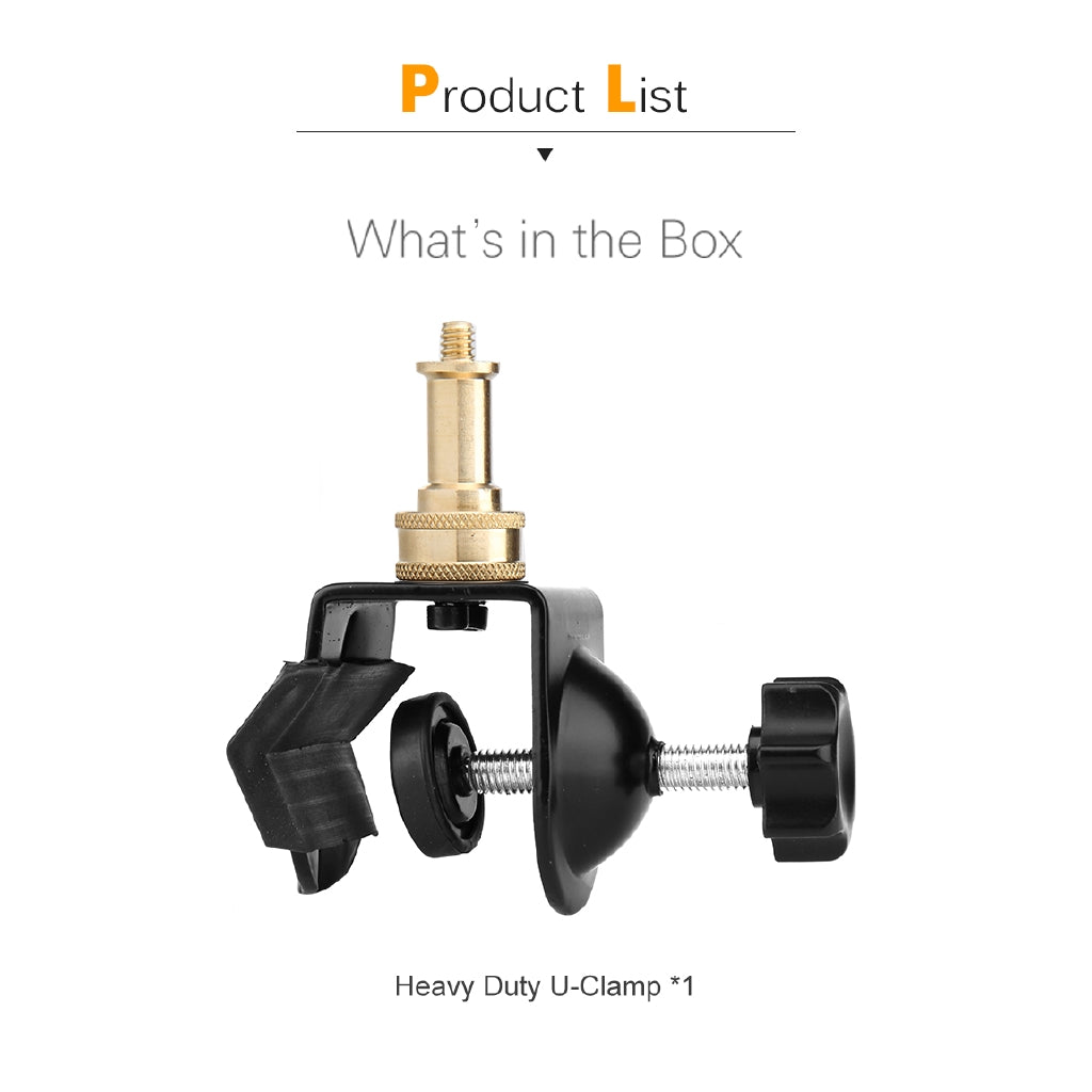 Pxel AA-UC3 Heavy Duty Clip Clamp C / U Type Photo Studio Light With Stand 1/4" Screw For Studio Flash