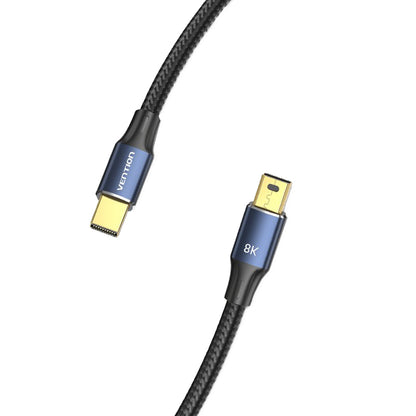 [CLEARANCE] Vention 8K UHD 60Hz Mini DP DisplayPort 1.4 Male to Male Gold Plated Audio / Video Cable with HDR support, 32.4Gbps Bandwidth and Cotton Braided Sheathing for Monitors and Projectors (1.5 Meters, 2 Meters) HCGLG HCGLH