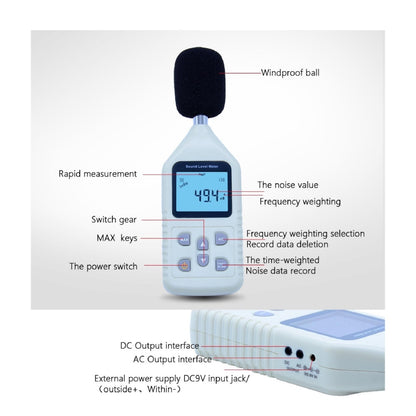 Benetech GM1358 30-130dB Digital Sound Level Meter Noise Tester