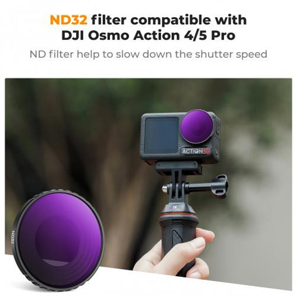 K&F Concept Nano-X Series 2 in 1 Hybrid ND8 / 16 / 32 / 64 / 256 / 1000 + CPL Neutral Density Circular Polarizing Lens Filter Kit Set for DJI Osmo Action 4 5 PRO Action Sports Camera w/ 3-10 Stops, Anti Glare, Multi Layer Coated AGC Glass