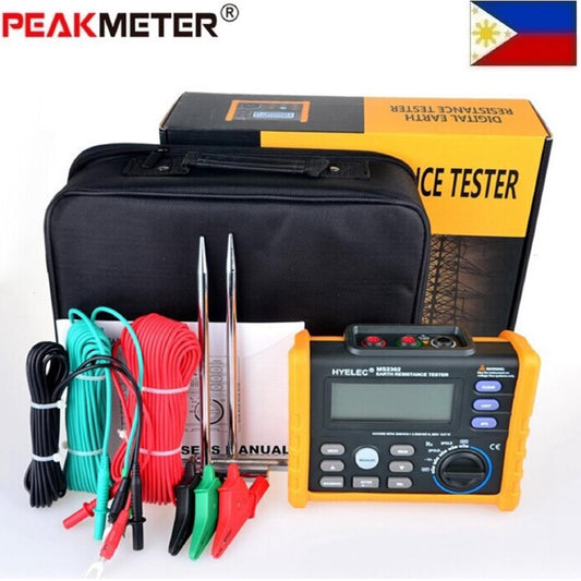 PeakMeter MS2302 Digital Earth & Ground Resistance Tester Megger 0ohm ~4K ohm 100 Groups Data Logging with Backlit