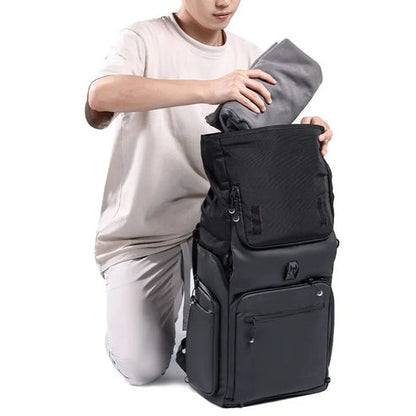 Ulanzi BT01 25.5L Business Travel Camera Backpack Bag with Splash-Proof Exterior, Expandable Storage Up to 32L, Tripod Holder, 15" Laptop Compartment, Quick Access Side Pocket, and Adjustable Dividers for Sony FUJIFILM Canon Nikon LUMIX