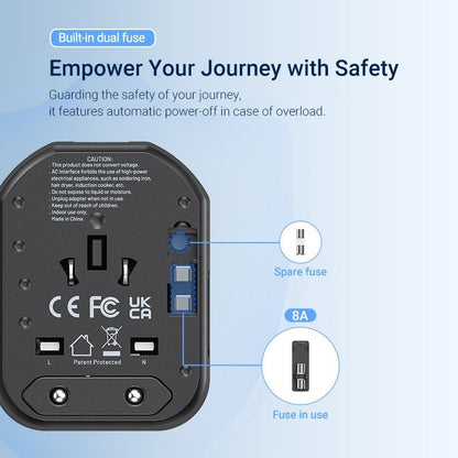 [CLEARANCE] Vention 20W Multi-Port Universal Travel Adapter with Fast Charging USB PD Ports, US/AU/UK/EU Male and Female Plugs for Smartphone, Tablet, Laptop etc. | FJCB0