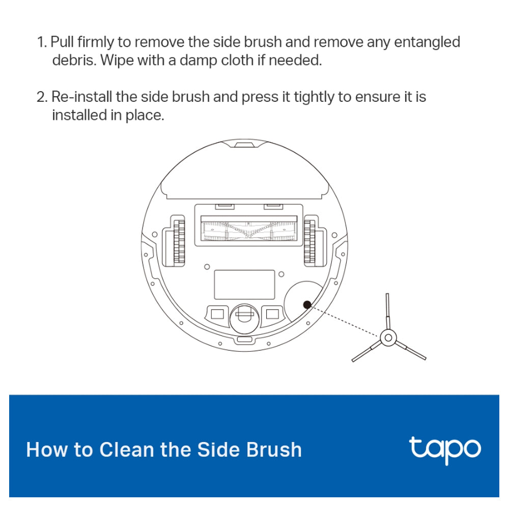 TP-Link TAPO RVA100 / RVA300 Cleaning Accessories for RV30 RV10 & RV30/RV10 Plus SMART Robot Vacuum Cleaner with Main / Side Brush and HEPA Filter Replacement Kit and Washable Mop Cloth