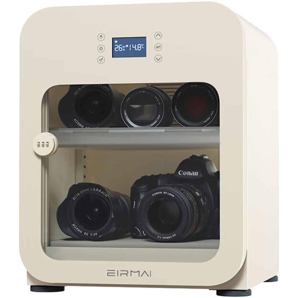 EIRMAI Electric Automatic Digital Control Dry Cabinet with Touch Panel & Combination Lock for Photography Gears & Cameras