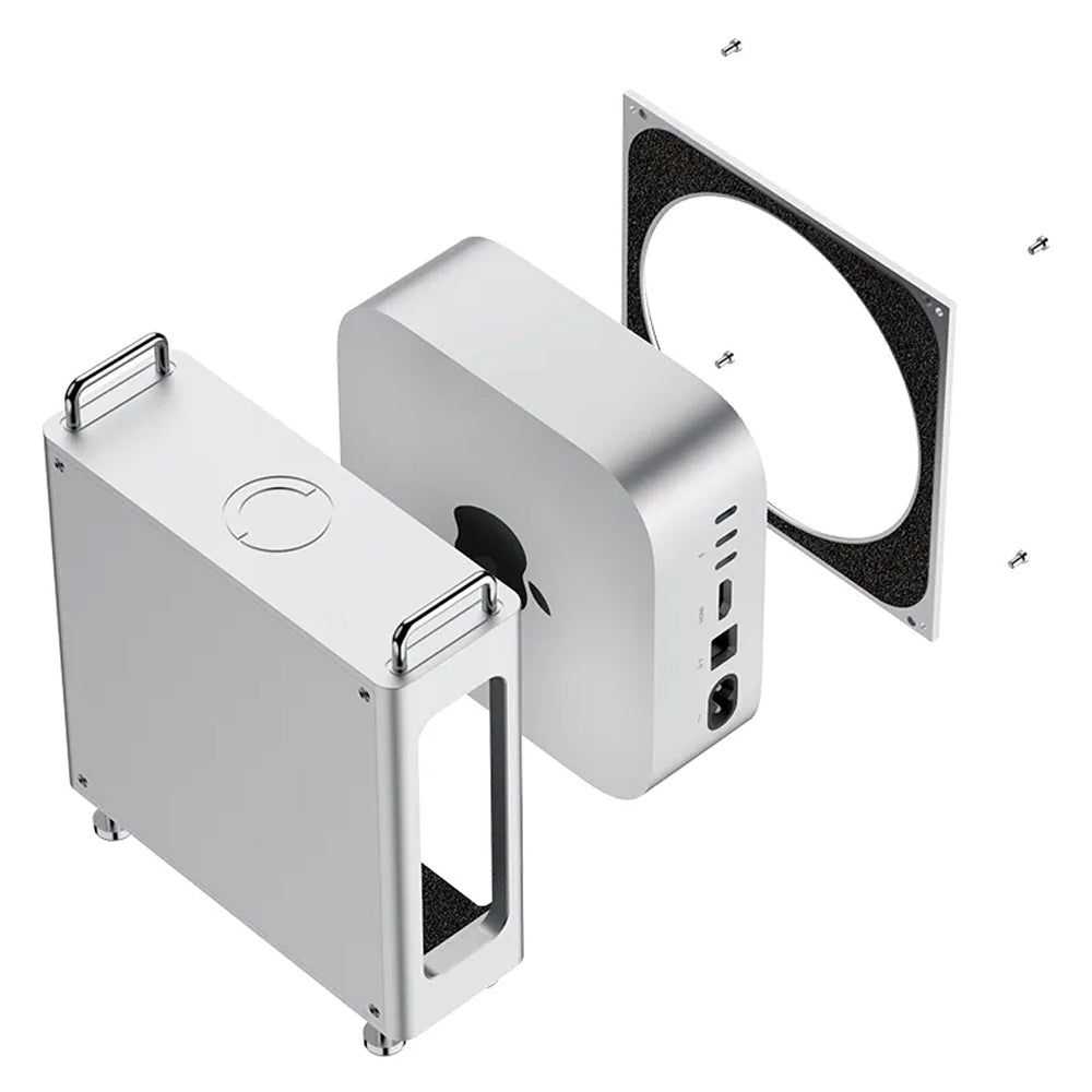 Ulanzi QT01 Aluminum Alloy Case for MAC Mini M4 / M4 PRO with Ergonomic and Maximized Airflow Design, All Access to Ports and Magnetic Setup for PC Desktop Computer