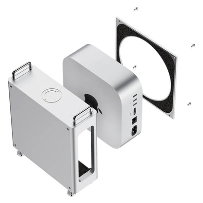 Ulanzi QT01 Aluminum Alloy Case for MAC Mini M4 / M4 PRO with Ergonomic and Maximized Airflow Design, All Access to Ports and Magnetic Setup for PC Desktop Computer