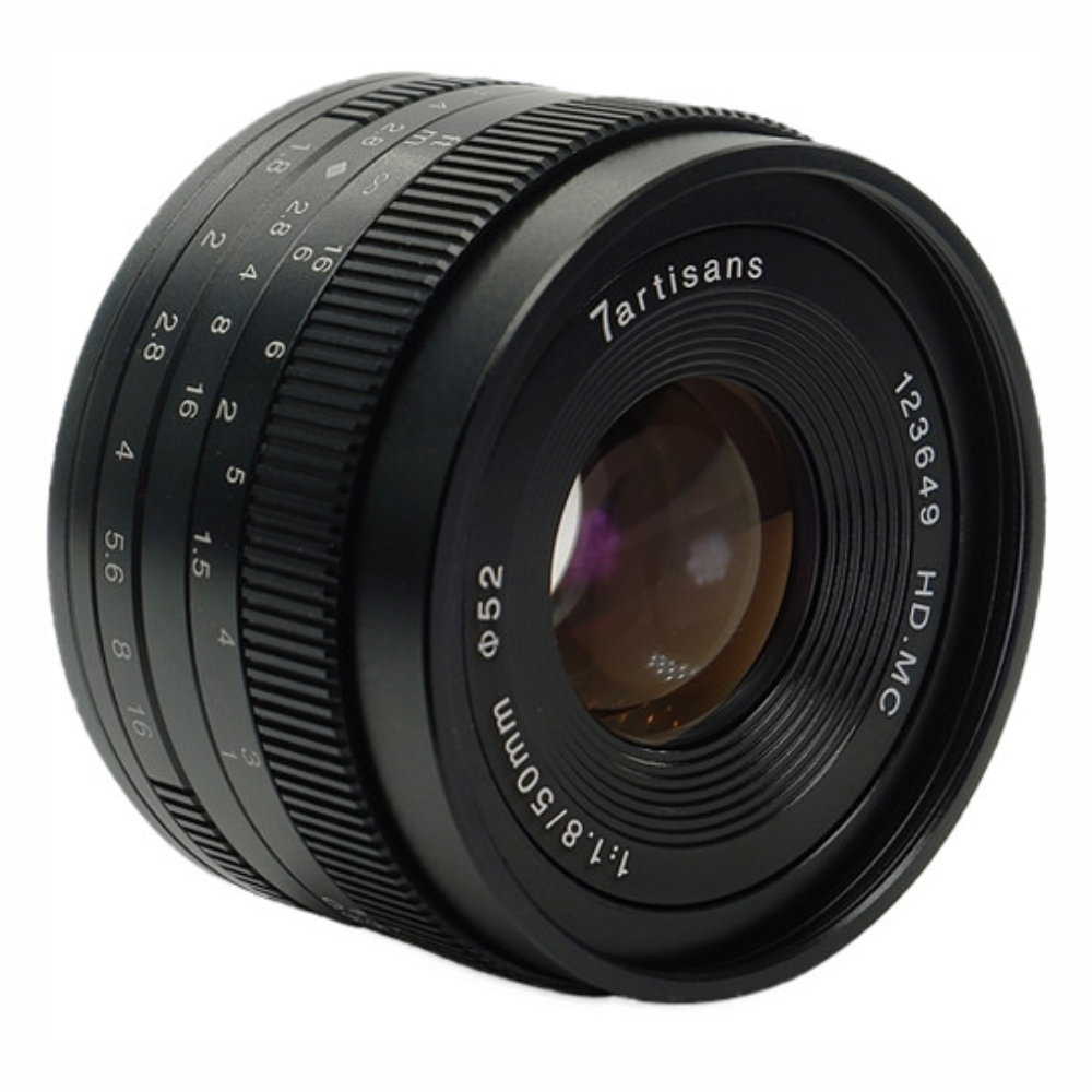 7Artisans 50mm F/1.8 APS-C Format Canon EOS-M EF-M Mount Compact Portrait Prime Lens MF Manual Focus for Mirrorless Cameras