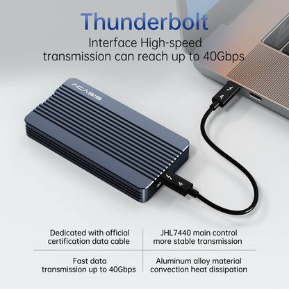 ACASIS TBU405Air Thunderbolt 3 USB Type-C NVMe M.2 SSD Enclosure with High-Speed 40Gbps Data Transmission and Supports Up to 8TB Storage Capacity for Windows, macOS, and Linux, PC, Laptop, Desktop Computer