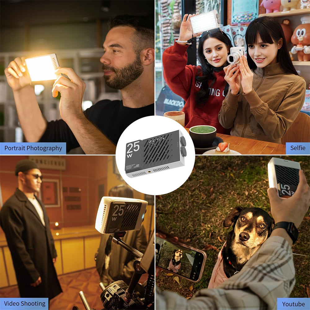 ZHIYUN CINEPEER CM25 Bi-Color 2700~6200K LED Pocket Video Fill Light with Diffuser, Rechargeable Battery & Onboard Controls for Studio Lighting, Photography, Filmmaking, Vlogging & Live Steaming