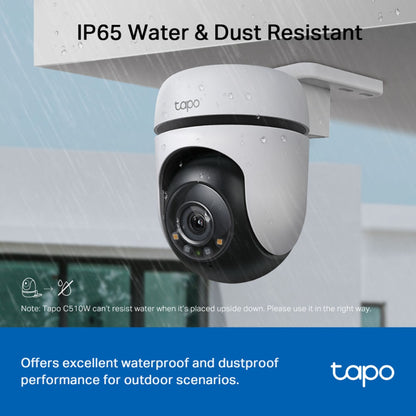 TP-Link Tapo 510W 2K 3MP Smart AI WIFI CCTV Camera with 360° Pan / 130° Tilt, Full Color Night Vision, IP65 Weatherproof, Motion Tracking and 512GB MicroSD Slot