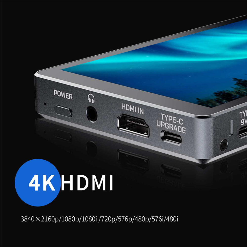 FEELWORLD P6XL 7" IPS On Camera LCD Touchscreen Video Monitor with 4K HDMI Input / Output, HDR, 1200 Nits High Brightness, Custom Load 3D LUTs, 3000mAh Built-in Rechargeable Battery for Videography