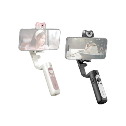 Hohem iSteady V2S Kit Foldable 3-Axis Auto Face AI Tracking Smartphone Gimbal with Tripod, USB Type C, Built-in AI Vision Sensor, LED Fill Light, Quick Roll Switch, Long Battery Life | White