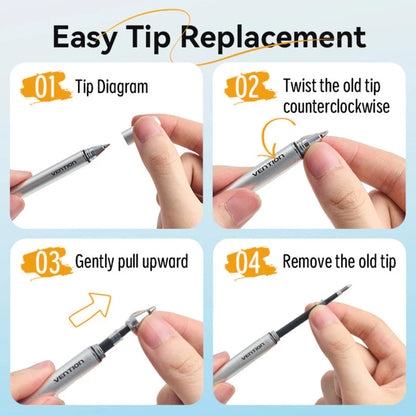 Vention Universal Stylus Pen with 2-in-1 Replaceable Tip Design, High-Sensitivity Touch, Ergonomic Grip, Durable Aluminum Alloy Body for Smartphones, Tablets and Laptops