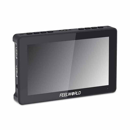 FEELWORLD F5 PRO V4 PROX 6 / 5.5 Inches Camera Field Monitor 3D LUT 450 / 1600-nit Full-HD IPS LCD Touch Screen Display Panel with 4K UHD HDMI Input & Output Loop, L-Series Battery Plate, Cold Shoe Tilt Arm for DSLR, SLR, Mirrorless Camera