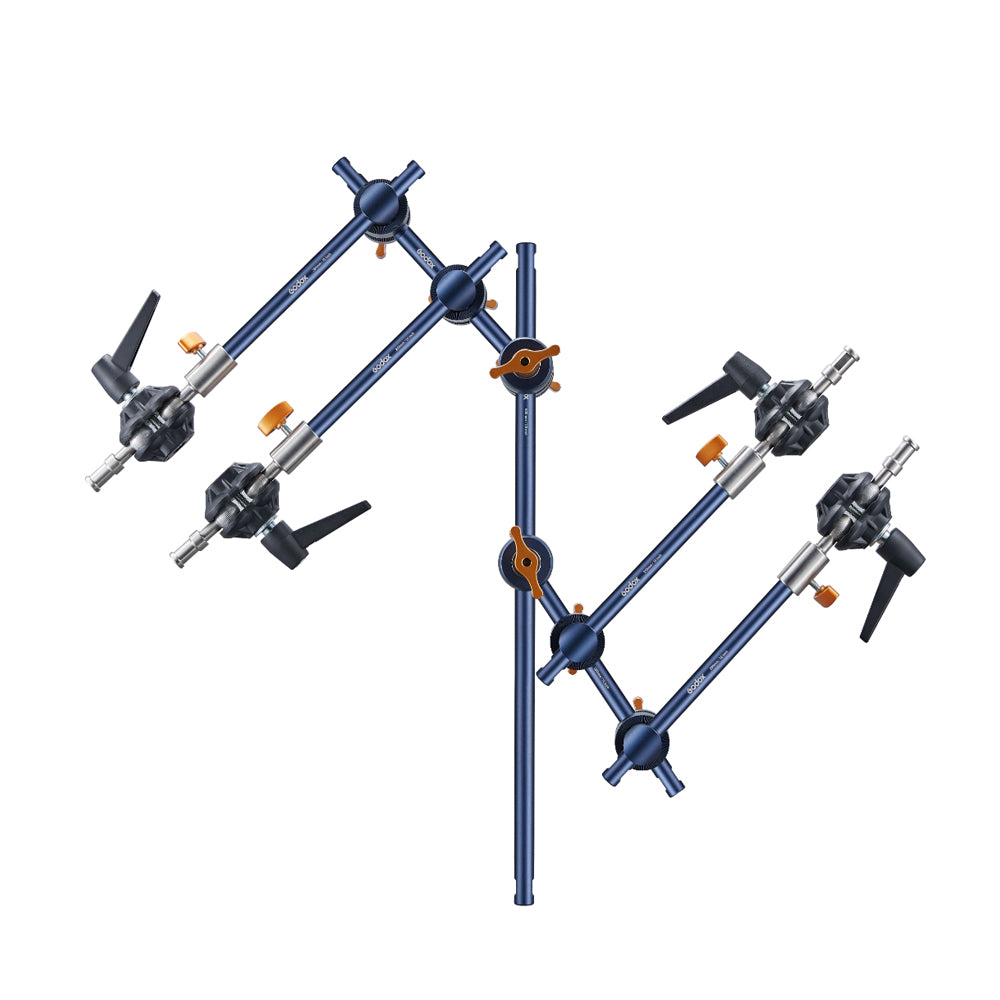 Godox Multi Reflector Array Grip Kit Set Bundle for KNOWLED LiteFlow Panel Lights with 39.3" / 29.5" / 19.6" / 9.8" Extension Rods, Ball Joint Arms, Single / Dual Knob Gags and Clamps for Lighting and Studio Equipment