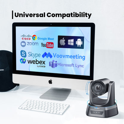 [CLEARANCE] Tenveo TEVO-NV3 Series FHD 1080P USB Video Conference PTZ Camera with IR Remote, RS-232, RS-485 and SDI Outputs Pan, Tilt and 3x Optical Zoom Plug & Play for Meetings and Livestreaming