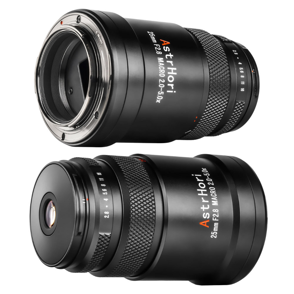 AstrHori 25mm F2.8 Full-Frame Ultra Macro Prime Lens for Sony E, Fujifilm X, Panasonic / Leica L, Canon RF Mount Mirrorless Digital Cameras with 2x–5x Magnification, Manual Focus, Sharp ED Optics, Compact Lightweight Design for Photography