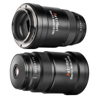 AstrHori 25mm F2.8 Full-Frame Ultra Macro Prime Lens for Sony E, Fujifilm X, Panasonic / Leica L, Canon RF Mount Mirrorless Digital Cameras with 2x–5x Magnification, Manual Focus, Sharp ED Optics, Compact Lightweight Design for Photography