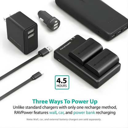RAVPower LP-E6 / LP-E6N Battery Kit for Selected Canon Cameras