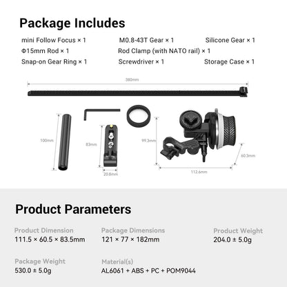 SmallRig Lightweight and Adjustable Mini Follow Focus 3010C