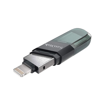 SanDisk iXpand 32GB / 64GB / 128GB / 256GB USB 3.1 to Lightning Flash Drive Flip 2 in 1 read speed for Smartphone, Tablet, Computer (Sea Green, Ice Mint) | SDIX90N