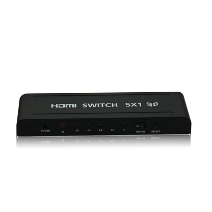ArgoX HDSW5 1080p 60Hz Full HD HDMI Video Switcher 5x1 with 2.25Gbps Data Rate and TMDS Clock, Supports 3D, AWG26 HMDI, and Remote Control