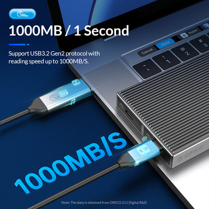 [CLEARANCE] ORICO M.2 SATA SSD Enclosure with 6Gbps Transmission Rate, B-Key/B&M-Key and Type-C for Windows Mac OS Linux Android | Grey