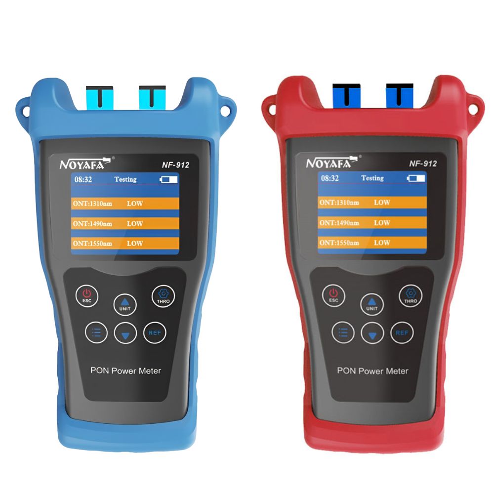 NOYAFA NF-912 PON Optical Power Meter - Digital Fiber Optic Network Cable Tester with Rechargeable Battery & Data Storage