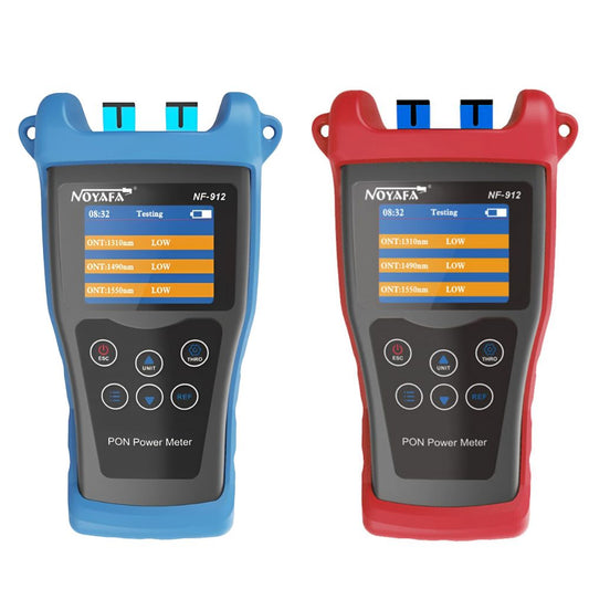 NOYAFA NF-912 PON Optical Power Meter - Digital Fiber Optic Network Cable Tester with Rechargeable Battery & Data Storage
