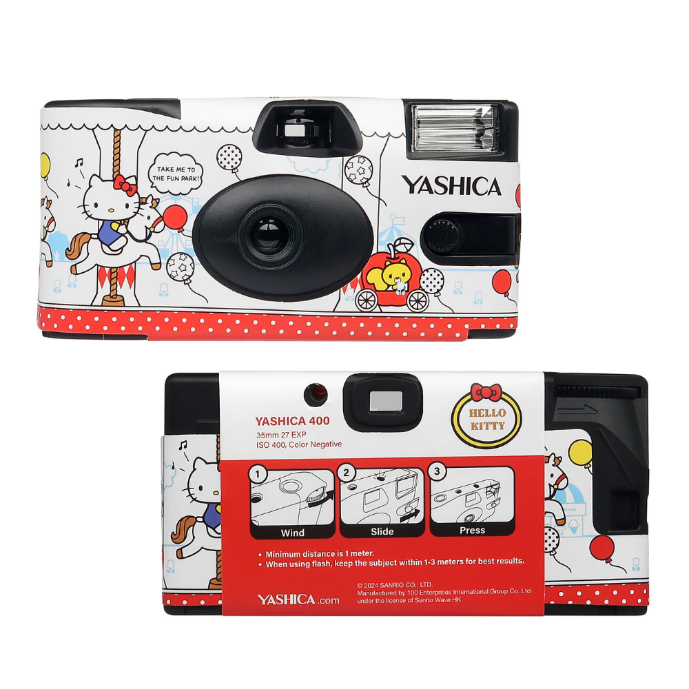 YASHICA x SANRIO Series 35mm ISO 400 F/11 Single Use Film Camera with 27 EXP Exposures for Color Prints and Photography