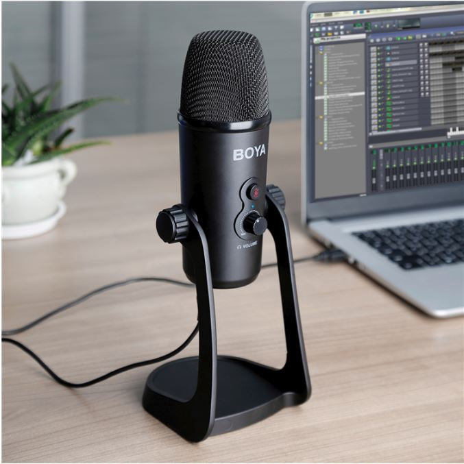Boya BY-PM700 USB Condenser Microphone with Flexible Polar Pattern for Windows and Mac Computer Recording Interview Conference Youtube Vlog Streaming ASMR