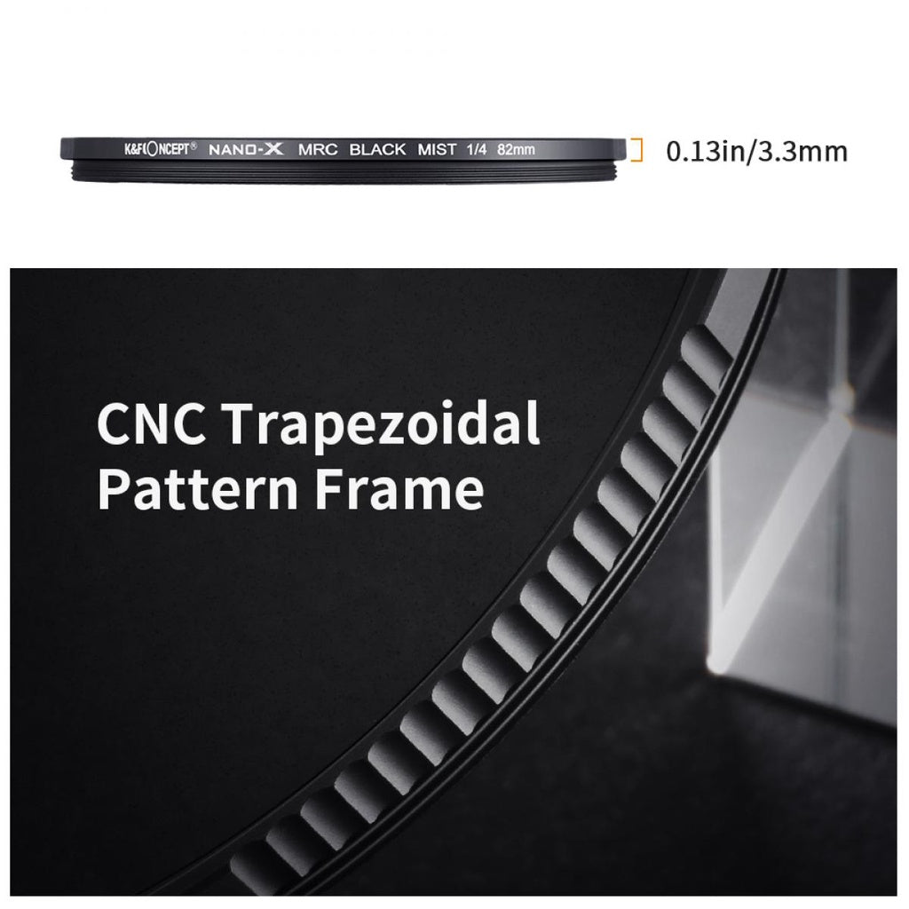 K&F Concept Black Mist 1/8 Density Nano-X Series Black Diffusion Lens Filter with Special Effects and Ultra Clear Multi-layer Coating (Available in 37mm, 40.5mm, 43mm, 46mm, 49mm, 52mm, 55mm, 58mm, 62mm, 67mm, 72mm, 77mm and 82mm)
