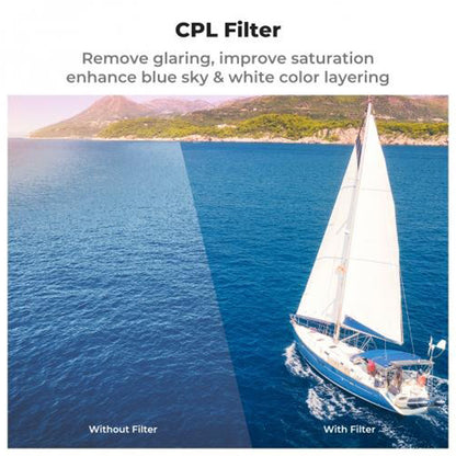 K&F Concept 3-Pack ND 8 16 Neutral Density + CPL Circular Polarizer Lenses Filter Set no-X Series for DJI Air 3S Drone Accessories with 28 Multi-Layer Coated Imported Optical Glass, 3 to 4-Stop & Glare Reduction