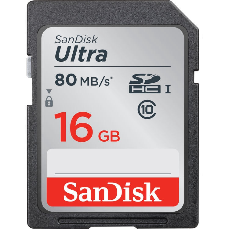Sandisk Ultra SD Card 16GB SDHC UHS-I Class 10 80MB/s Read Speed V30 | Model - SDSDUNC-016G-GN6IN