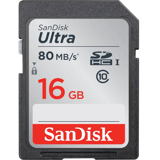 Sandisk Ultra SD Card 16GB SDHC UHS-I Class 10 80MB/s Read Speed V30 | Model - SDSDUNC-016G-GN6IN