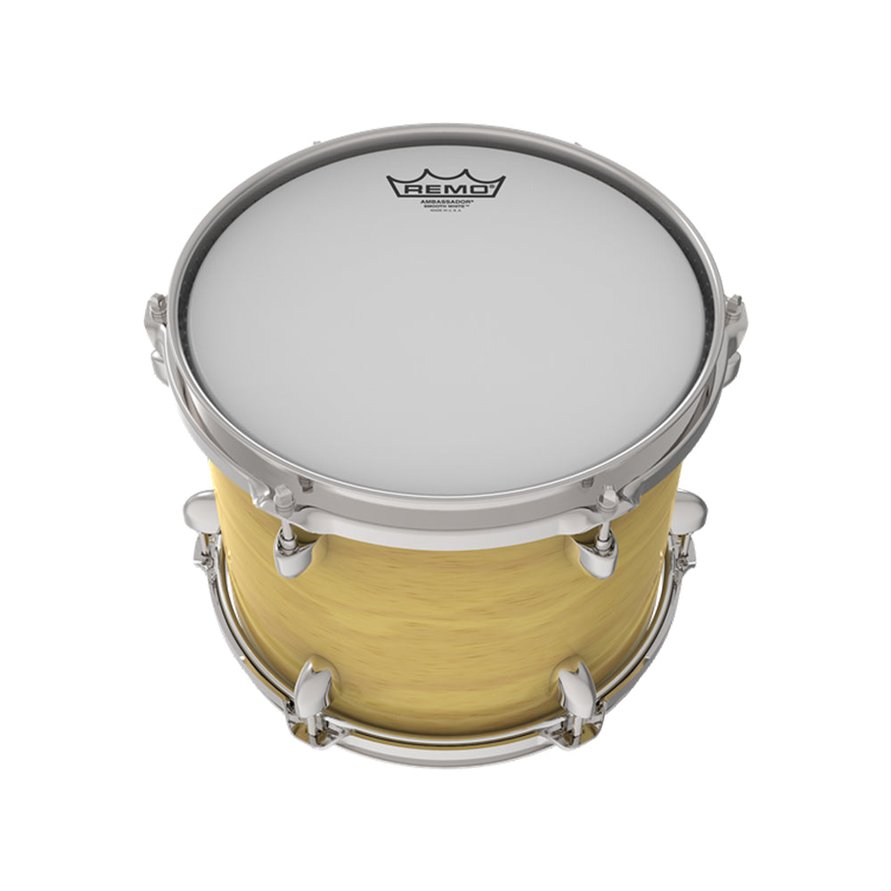 Remo 26"  Ambassador Smooth White Drum Head with Warm Resonance Tones, Sustain Attack for Drummers
