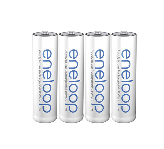 Panasonic Eneloop Overnight Basic Charger K-KJ51MCC40T with AA Rechargeable Battery Pack of 4 (White)
