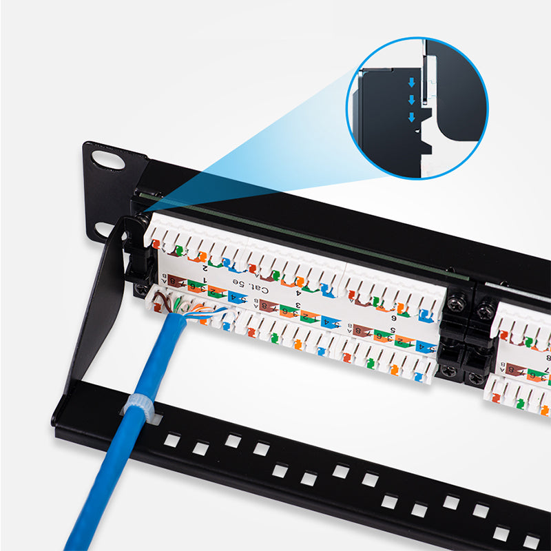 [CLEARANCE] Vention CAT5E RJ45 24-Port Keystone Patch Panel Wall Plate with Gold Plated Pins and Rustless Body for Network Maintenance | KFAB0