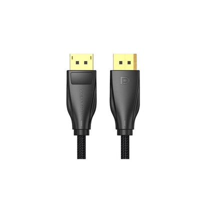 Vention Cotton Braided DisplayPort Male to Male Cable DP Gold Plated 8K 60Hz (HCC) 1M Black