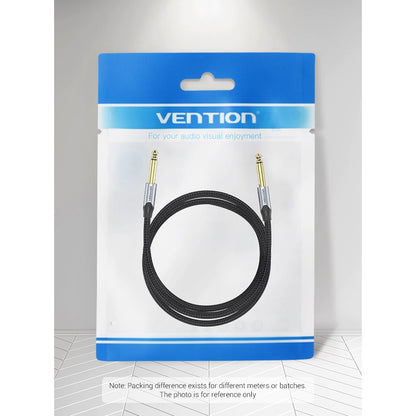 [CLEARANCE] Vention 6.5mm Jack Male to 6.5mm Jack Male Cotton Braided Gold Plated 2-Meters (BAS) Audio Cable for Musical Instruments, Speakers, Amplifiers, Mixers