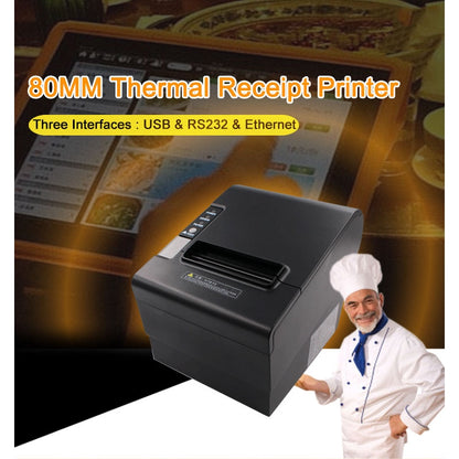 LogicOwl OJ-8030 80mm Thermal Receipt Printer for POS Cash Register with USB and RS232 and Ethernet with Auto Cutting