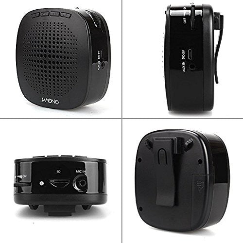 [CLEARANCE] Maono AU-C03 C03 Portable Rechargeable Voice Amplifier with Wired Headband Microphone, Speaker and Waistband, Support MP3/TF/SD Card and Aux-in Black