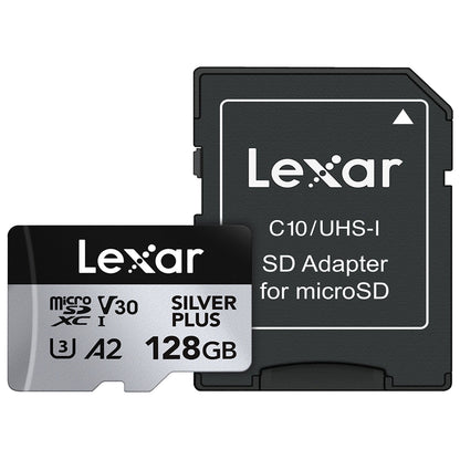 Lexar Professional SILVER PLUS microSDXC V30 A2 U3 UHS-I Memory Card | 512GB / 256GB / 128GB / 64GB