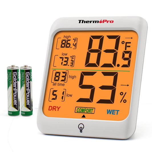 ThermoPro TP-53 Hygrometer Humidity Gauge Indicator Digital Indoor Thermometer Room Temperature and Humidity Monitor with Touch Backlight