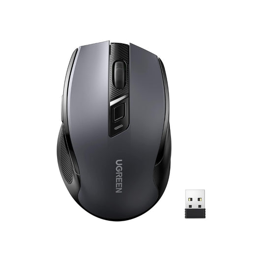 UGREEN MU006 Ergonomic Wireless Mouse 4000 DPI with 2.4GHz USB Nano Receiver Up to 15 Meters Operating Distance for Computer PC Laptop Windows MacOS Linux Chrome OS - Available with Battery & without Battery (AA) | 15063 90545